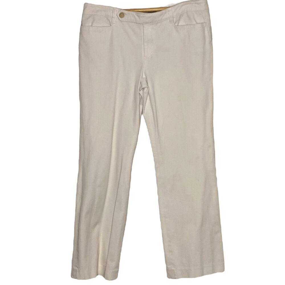Lauren Ralph Lauren Adelle Style White Denim Pants Size 10